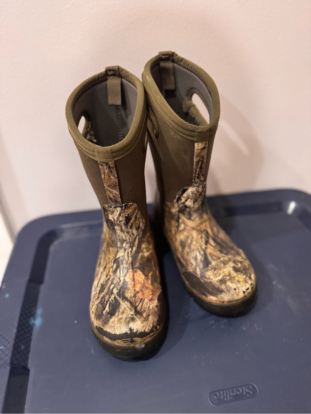 Bogs Kids Camo Rain & Snow Boots in Olive Green